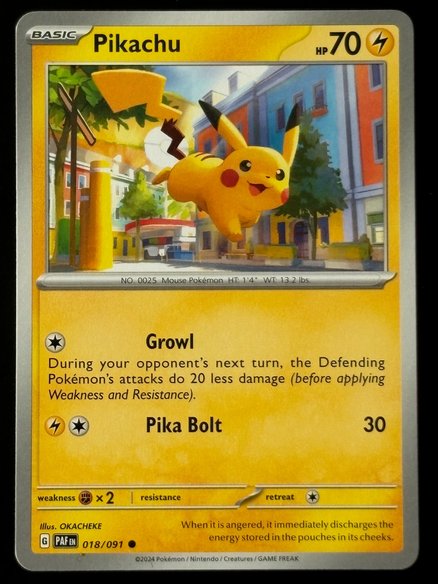 Pikachu – Pokémon 2024 Paldean Fates EN 018/091 Common