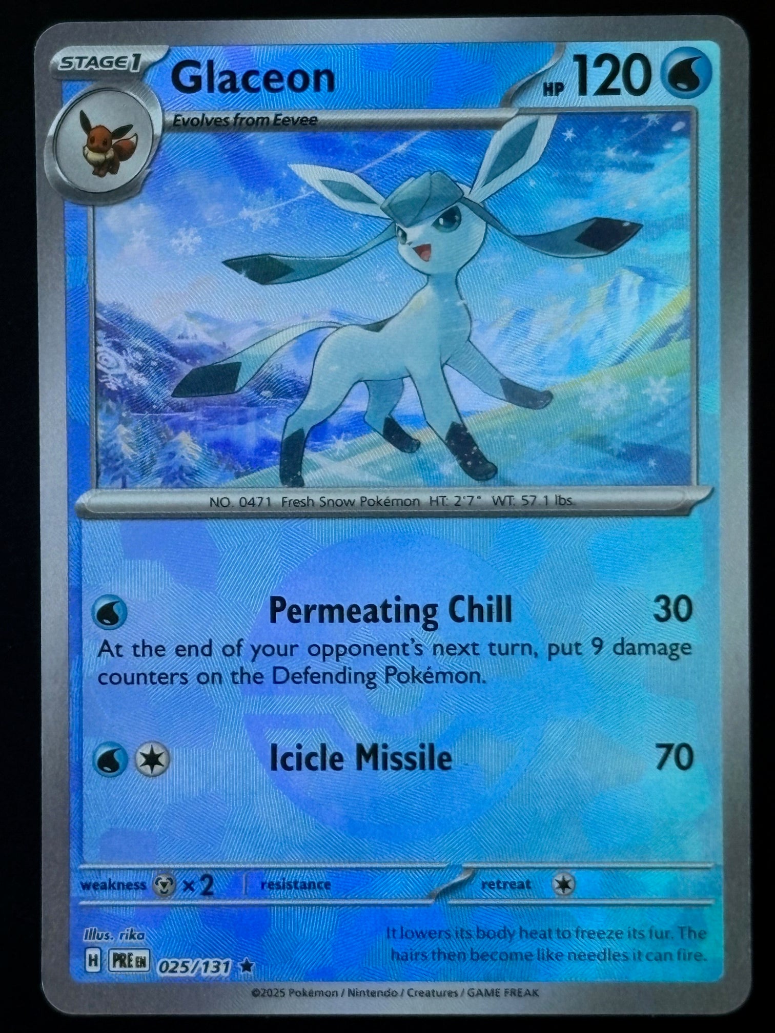 Glaceon – Pokemon 2025 Prismatic Evolutions EN 025/131 Illustration Rare