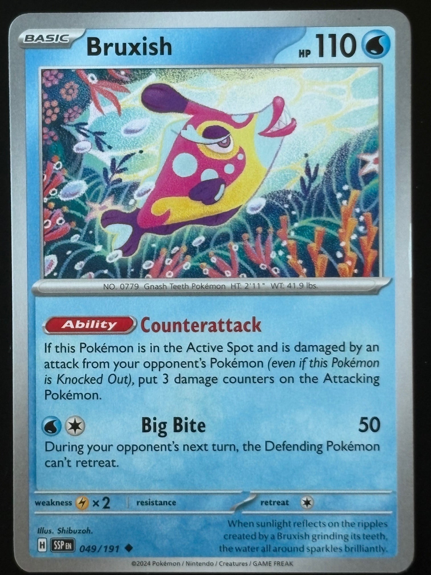 Bruxish – Pokemon 2024 Stellar Crown EN 049/191 Uncommon