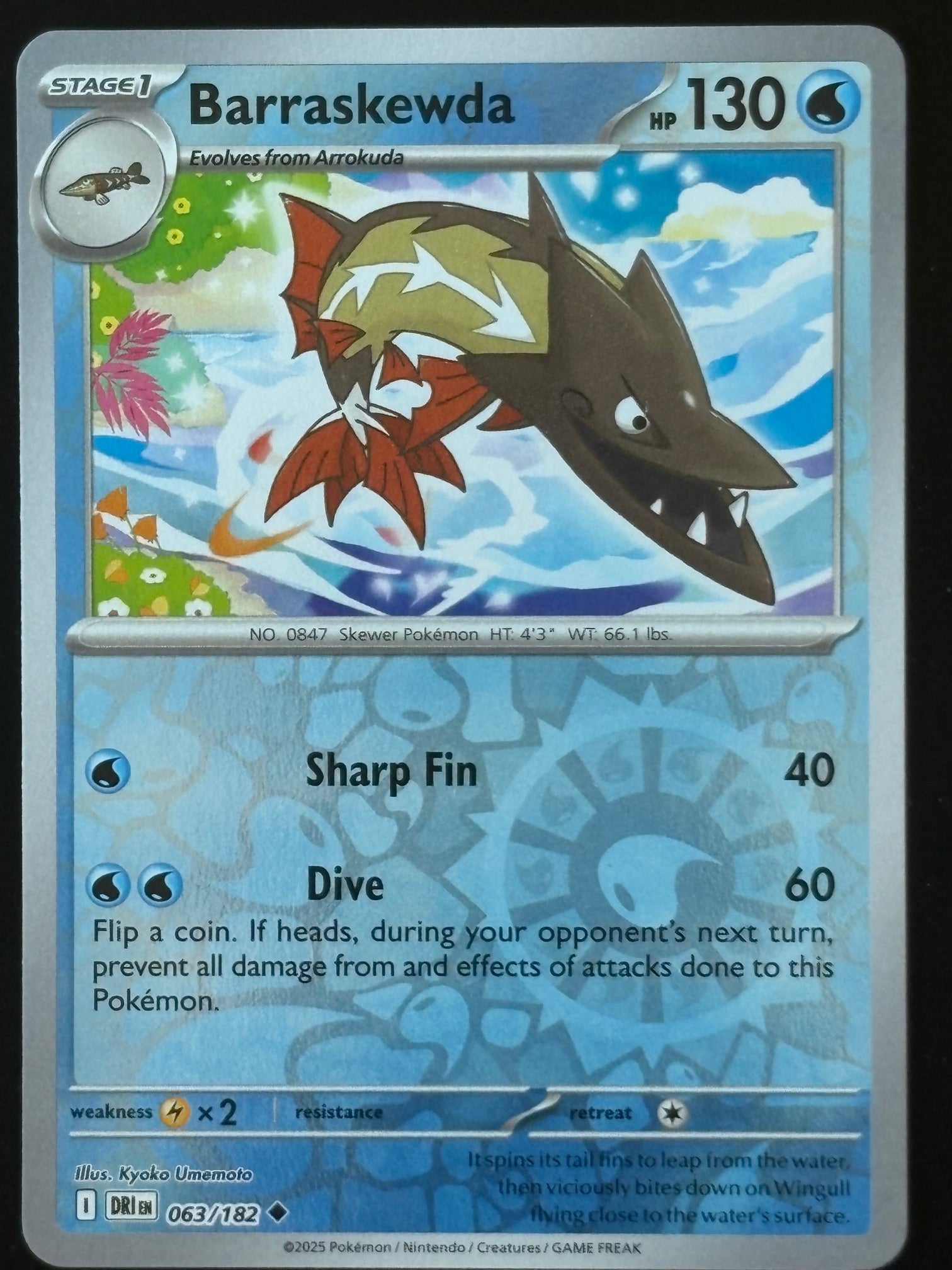 Barraskewda – Pokemon 2025 Destined Rivals EN 063/182 Reverse Holo