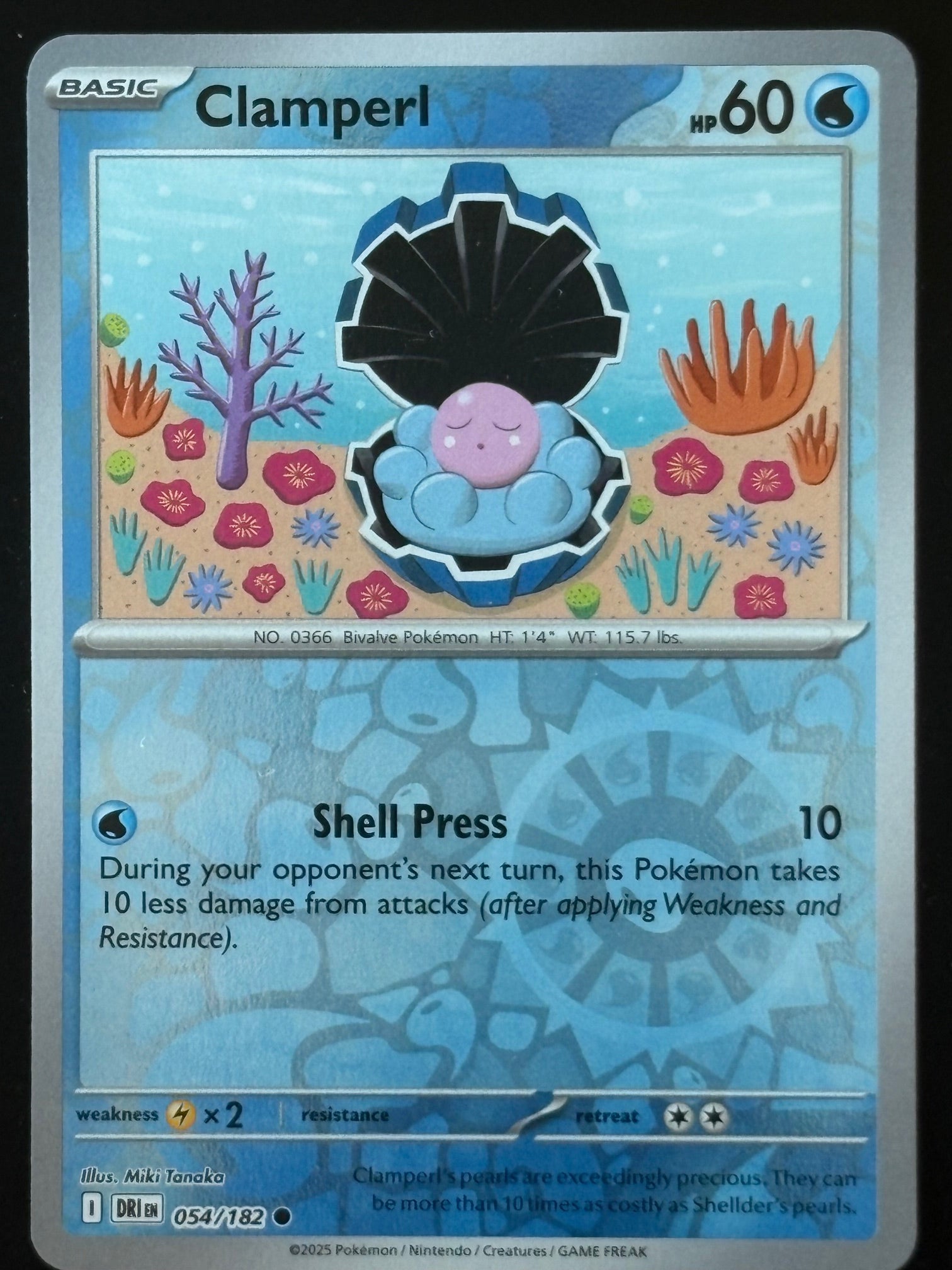 Clamperl – Pokemon 2025 Destined Rivals EN 054/182 Reverse Holo