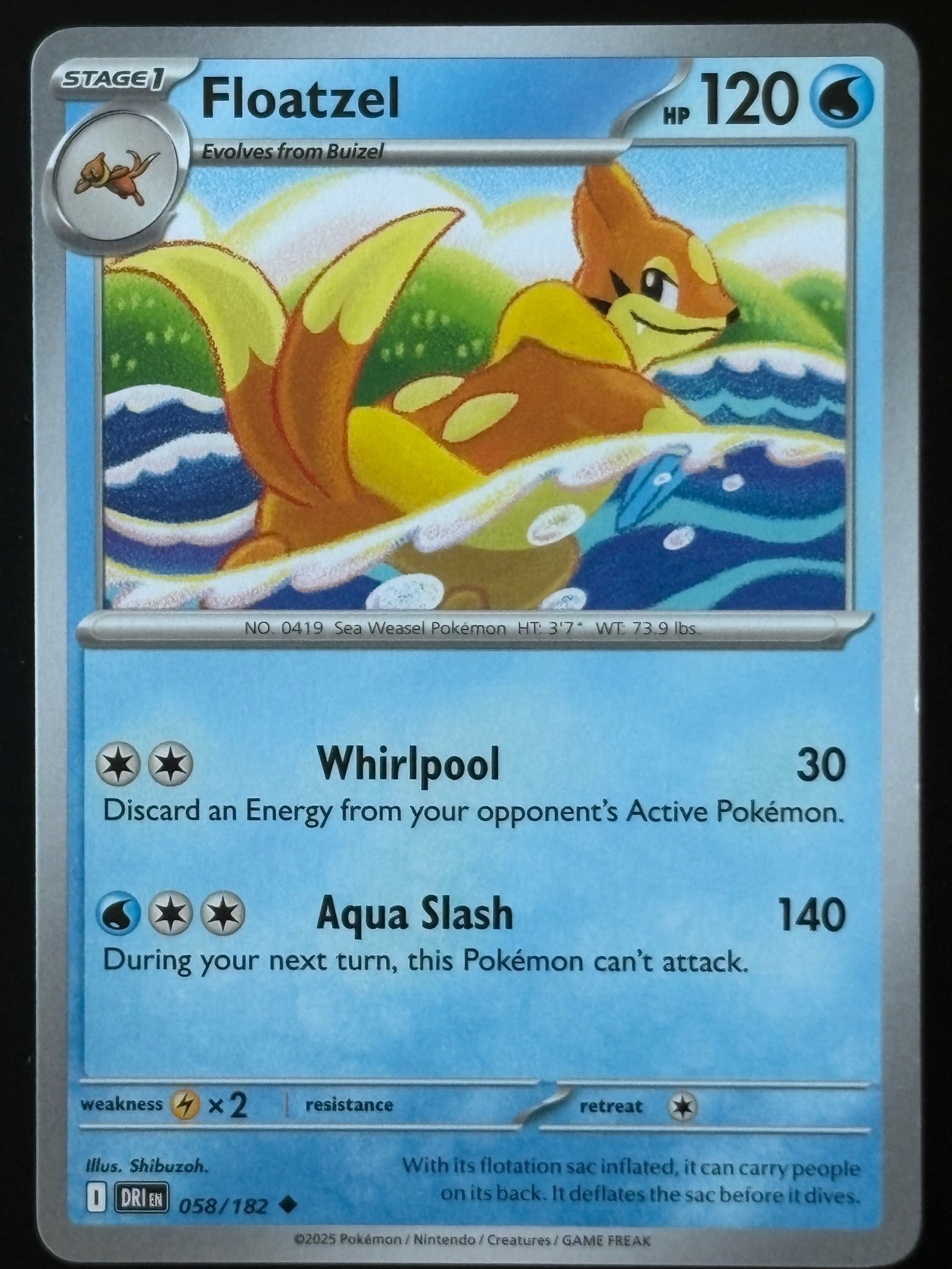 Floatzel – Pokemon 2025 Destined Rivals EN 058/182 Uncommon