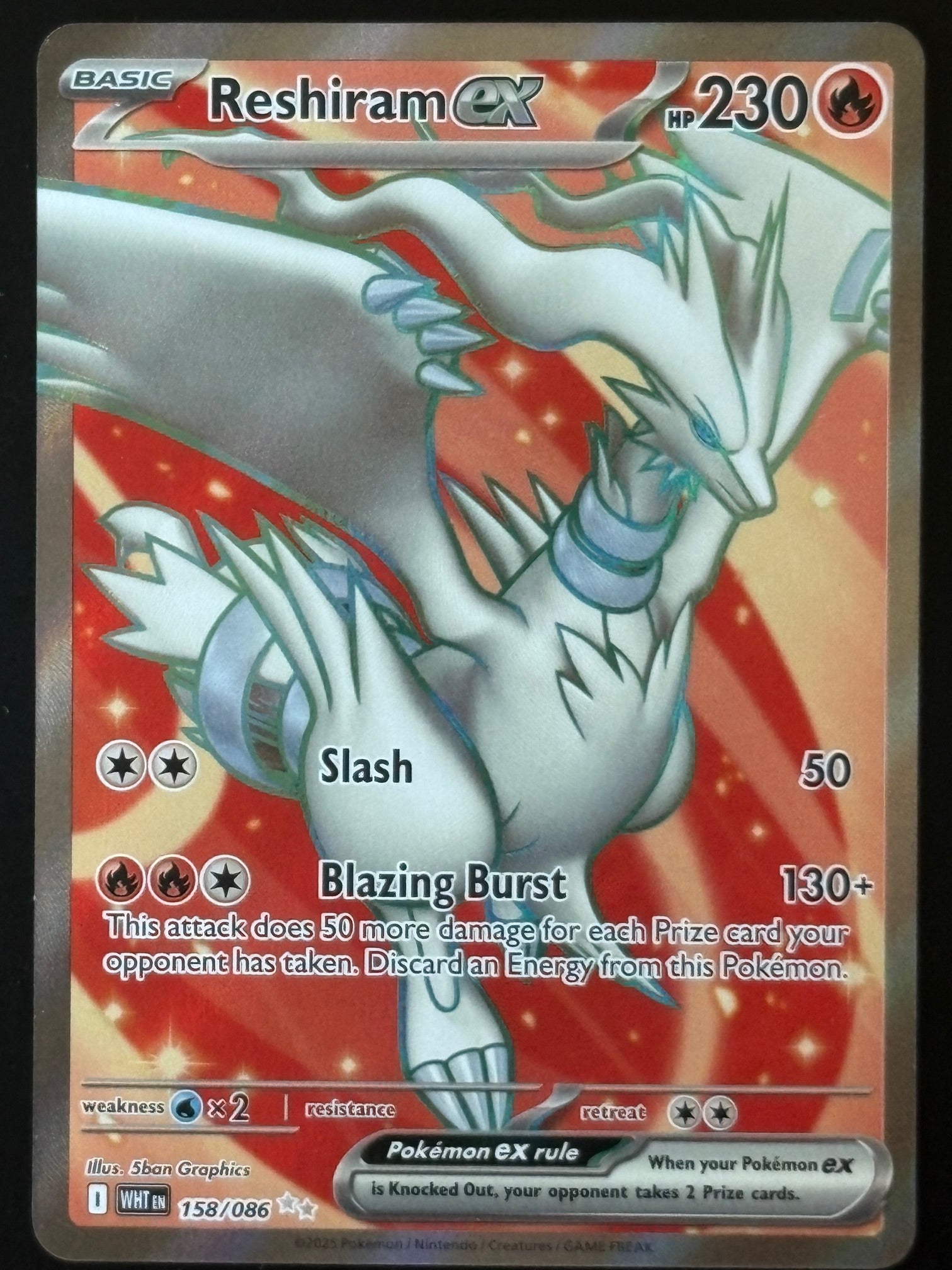 Reshiram ex – Pokemon 2025 WHT EN 158/086 Double Rare