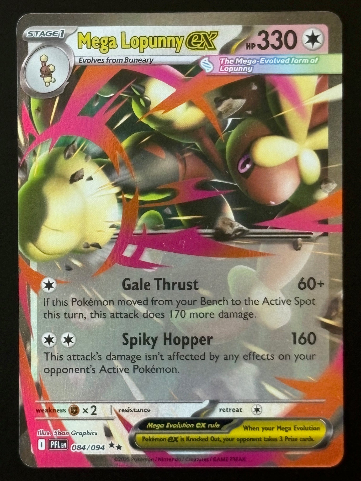 Mega Lopunny ex – Pokemon 2025 Destined Rivals EN 084/094 Double Rare