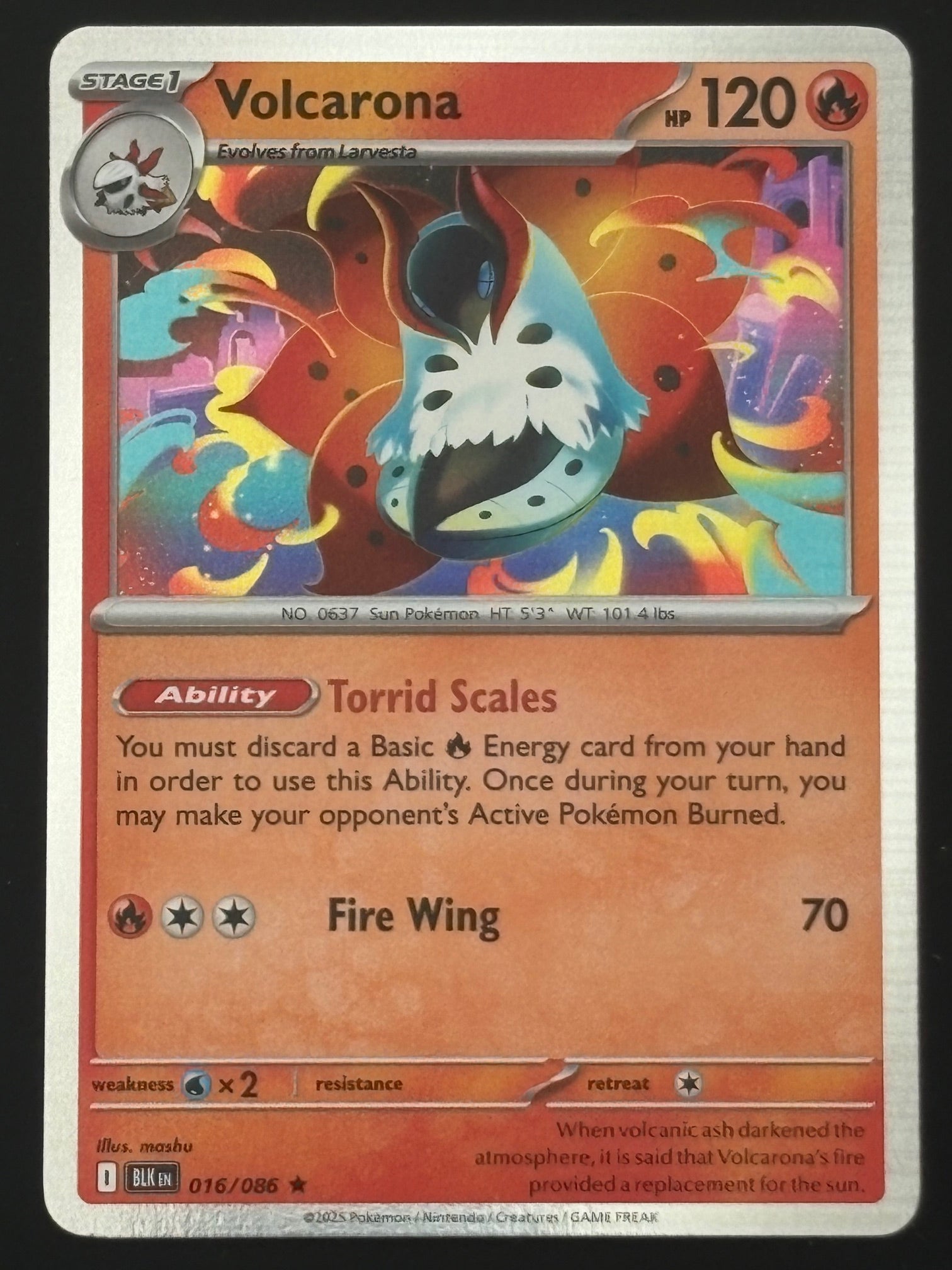 Volcarona 016/086 – Pokémon 2025 BLK EN (Holo)