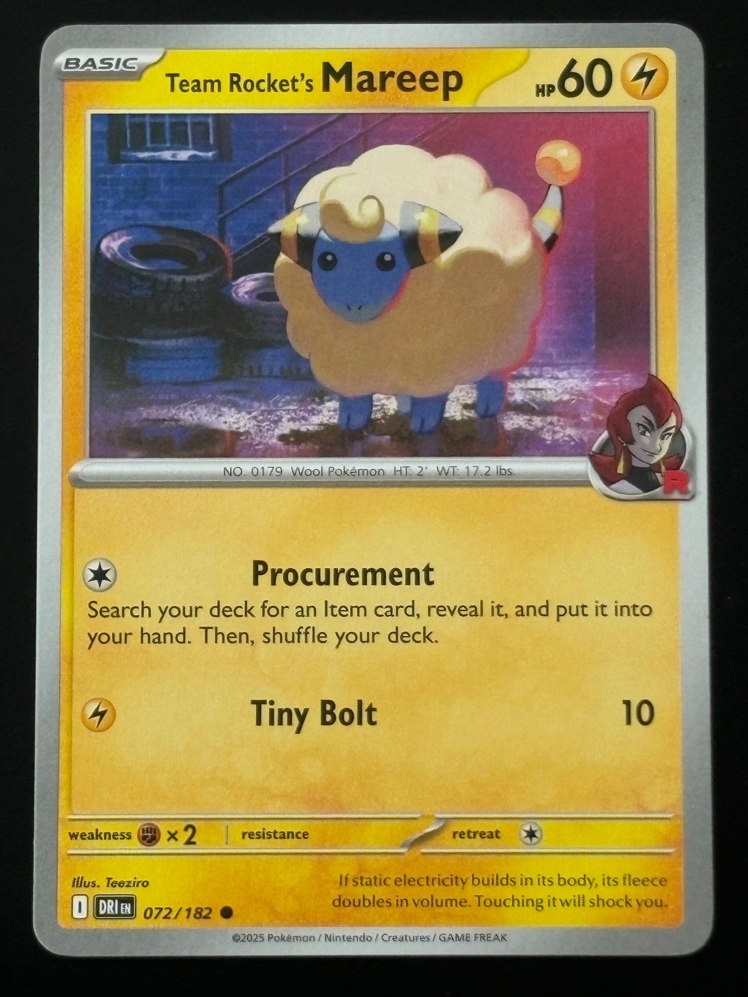 Team Rocket's Mareep – 072/182 DRI EN