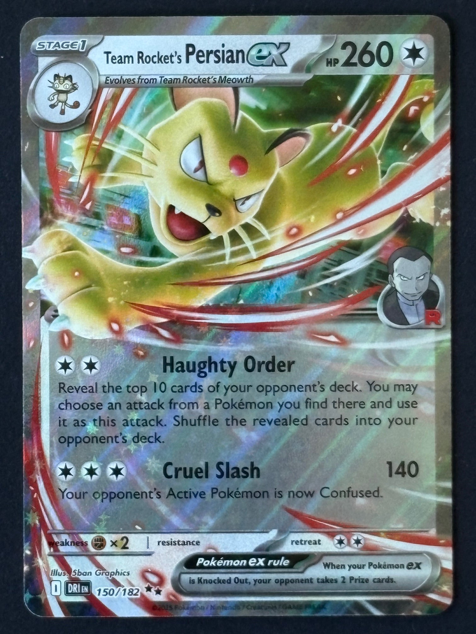 Team Rocket's Persian ex 150/182 – Pokémon 2025 DRI EN