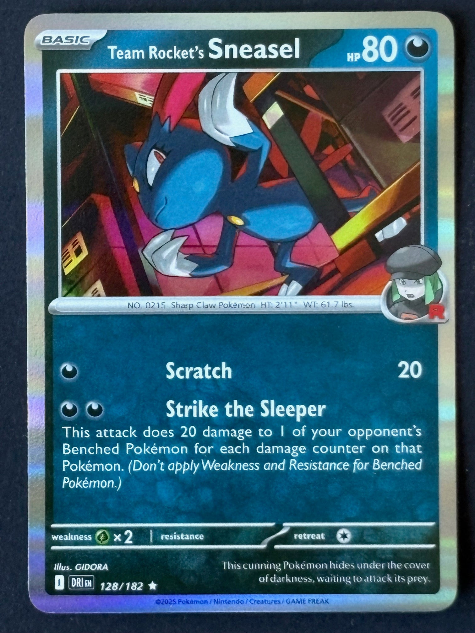 Team Rocket's Sneasel 128/182 – Pokémon 2025 DRI EN