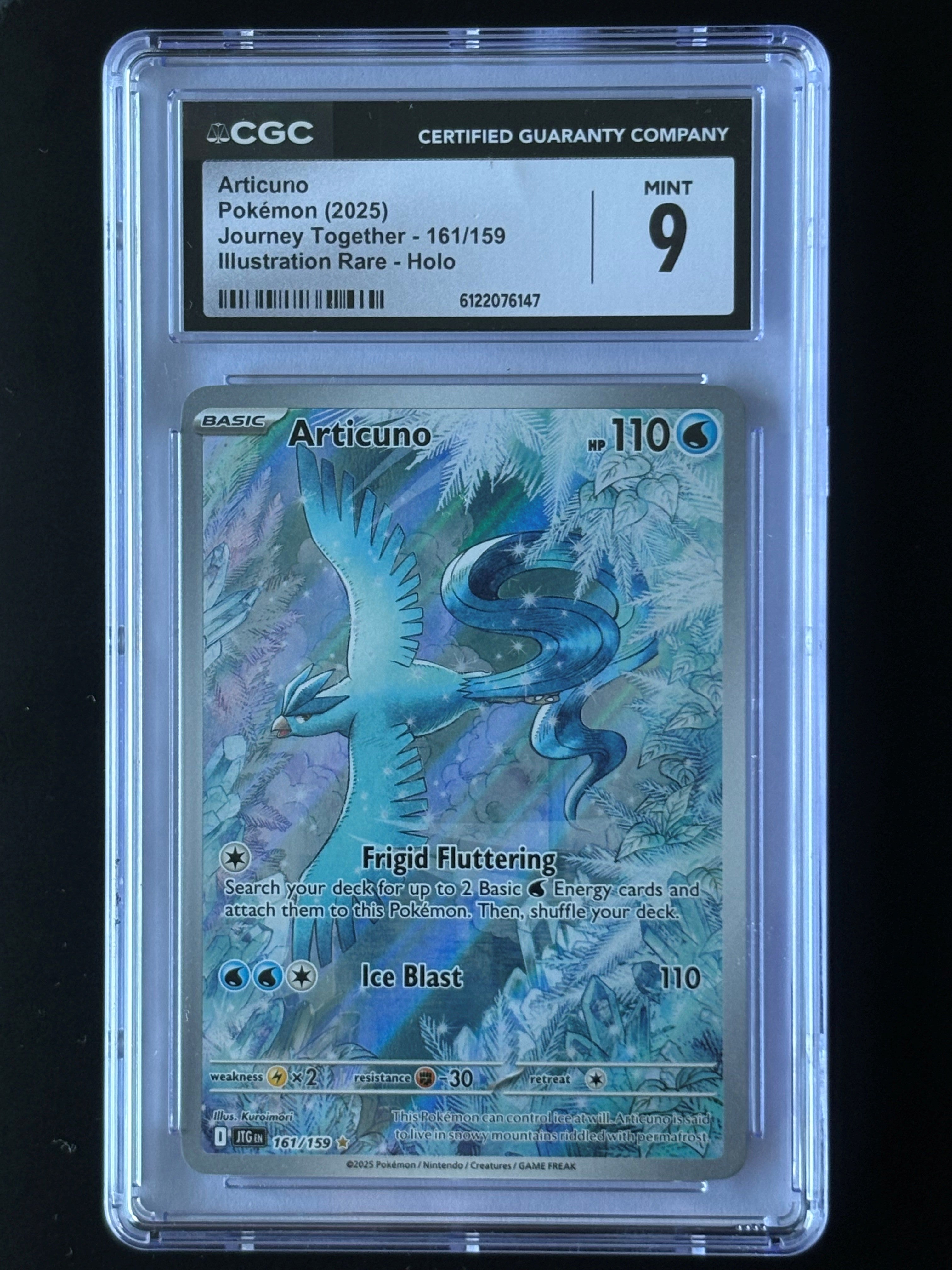 Articuno CGC 9 MINT – Pokémon 2025 Journey Together 161/159 Illustration Rare Holo