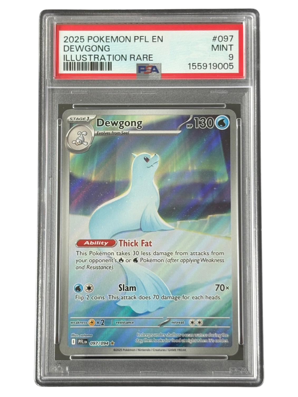 Dewgong 097/094 PFL (2025) PSA 9 Mint