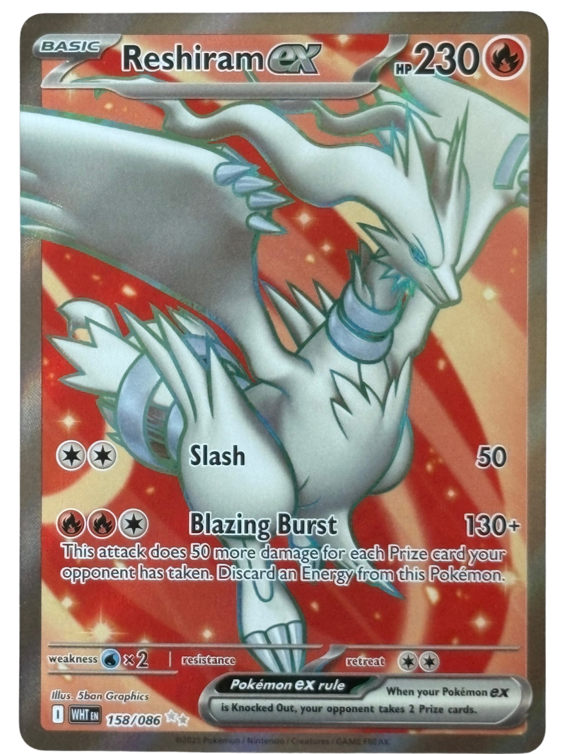 Reshiram ex 158/086 White Flare (2025) [Near Mint]