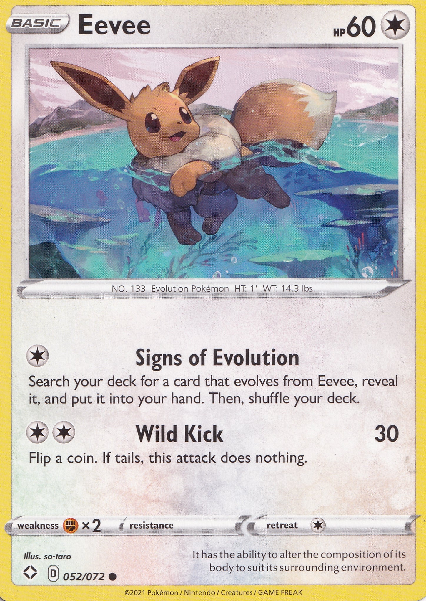 Eevee 052/072 SHF ENG 2021 (NM)