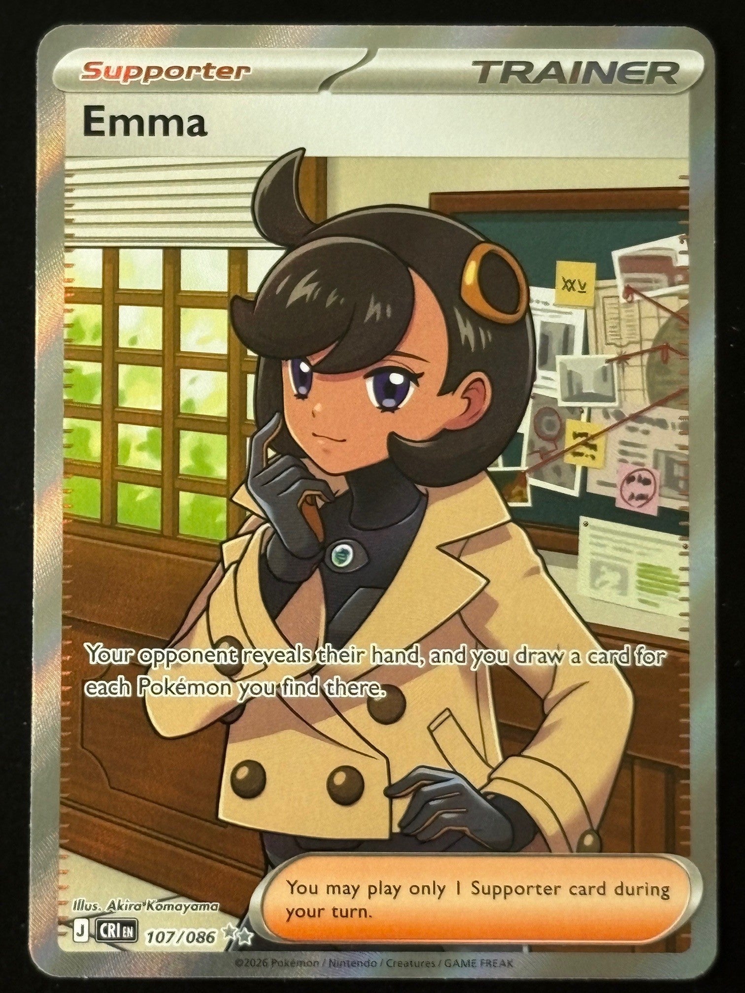 Emma – Pokémon 2026 English CRI 107/086 Double Rare Trainer Supporter