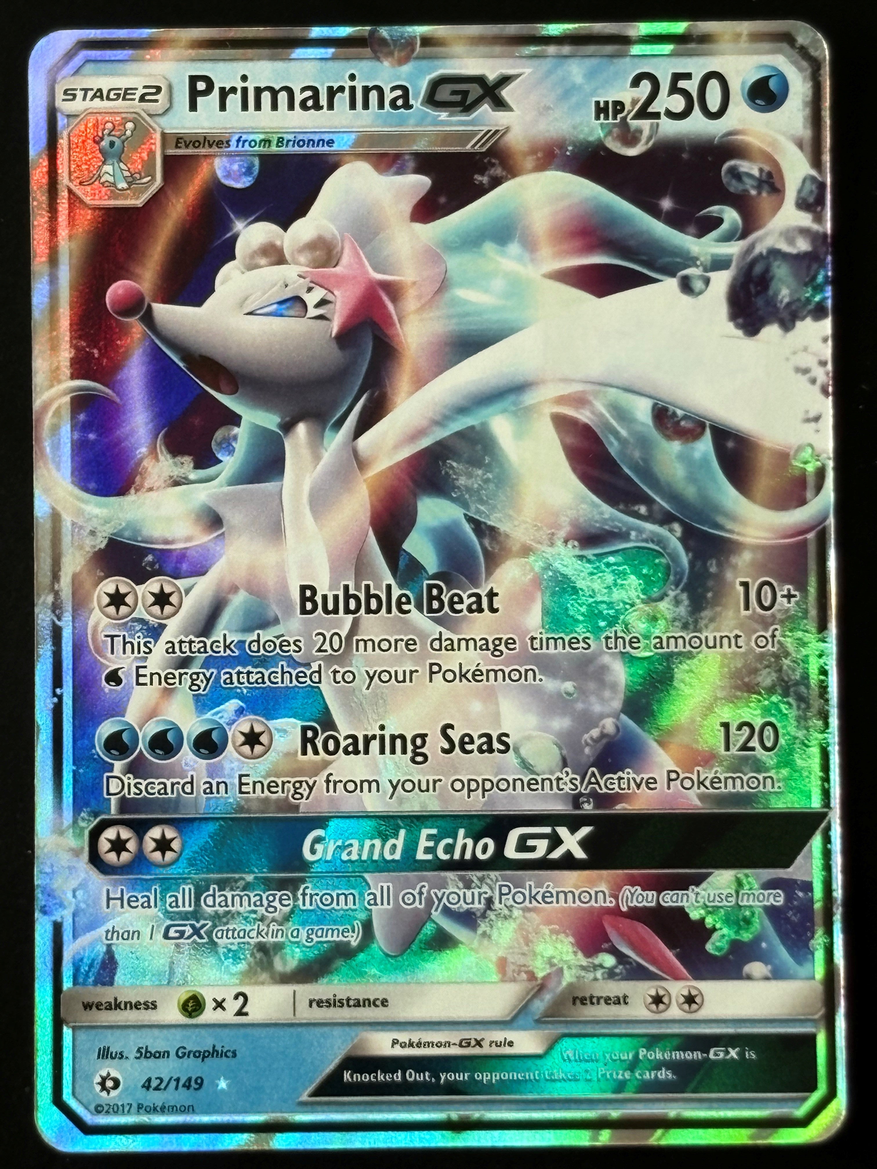 Primarina GX – Pokémon 2017 Sun & Moon EN 42/149 Full Art Holo Rare