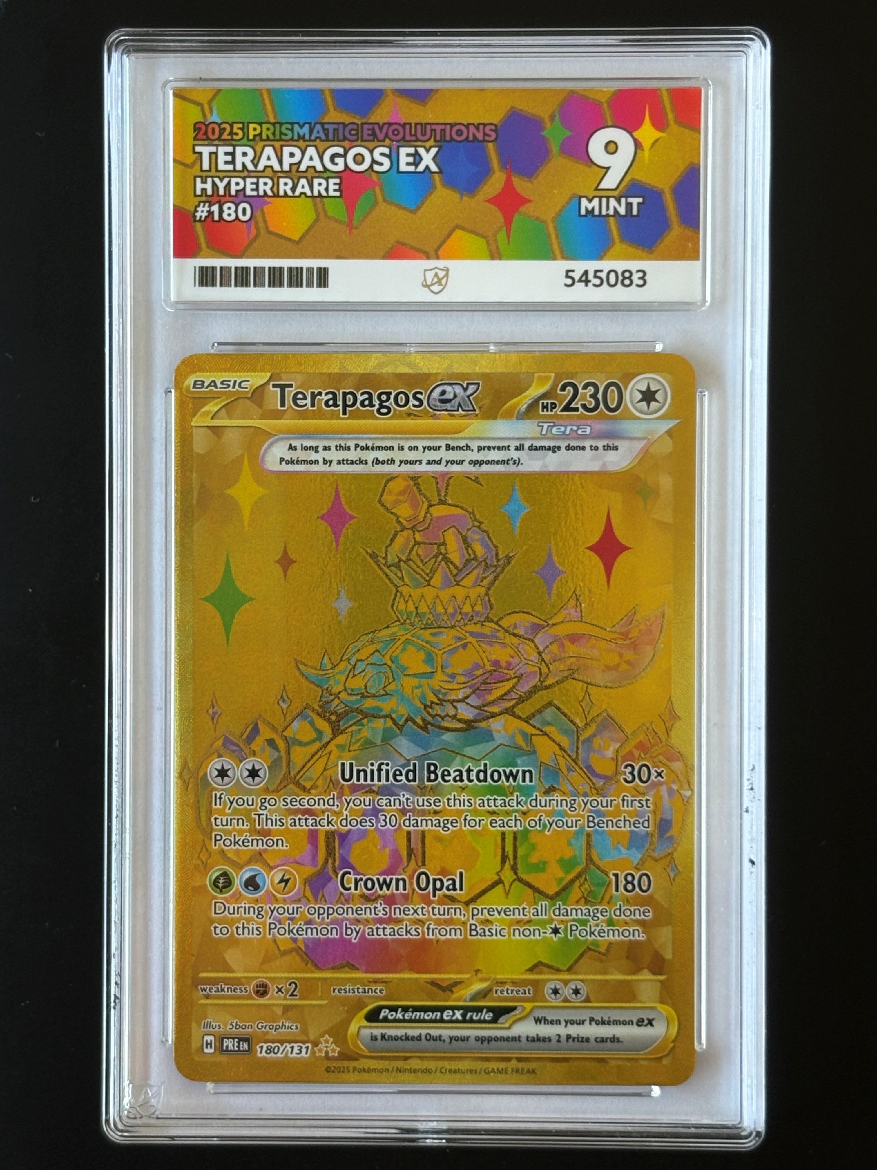 Terapagos EX CGC 9 MINT – Pokémon 2025 Prismatic Evolutions 180/131 Hyper Rare
